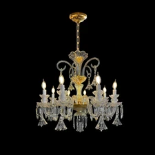 French Crystal Round Empire Chandelier 29"