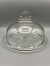 Dekorative Glastortenplatte Baum mit Glasdeckel - 26 x 15 cm