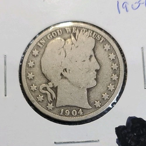 1904 Barber Half Dollar Silver US Coin Circulated 0.9 Fine Silver. #289