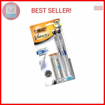 BIC Velocity Max Pencil, 0.5 Mm, Hb (#2), Black Lead, Gray Barrel, 2/pack