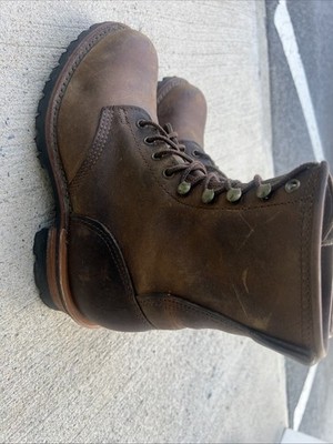 Vtg Frye Logger Boots Women Sz 10 Brown Chunky Lug Combat  display picture 2