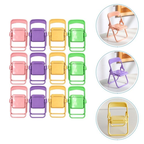 12 Pcs Mobile Phone Holder Doll House Cell Stand Chair Adjustable - 第 6/12 張圖片