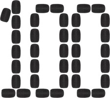 Frienda 100 Pieces Headset Mic Foam Cover Sponge Mini Microphone Black