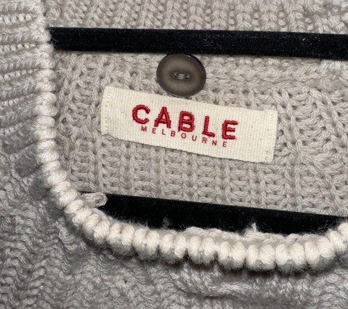 Cable Melbourne 100% Merino Wool Cable Knit Poncho One Size - Picture 2 of 4