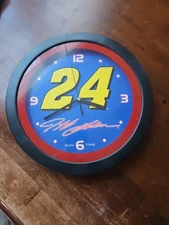 JEFF GORDON #24 WALL CLOCK 11.5" - EXCELLENT CONDITION - WORKING SUN TIME CLOCK