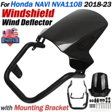 For Honda NAVI NVA110B Windshield Windscreen Deflector w Mount Bracket 2018-2023