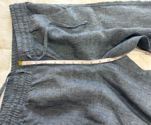 NWT L.L.Bean Women's Premium Washable 100% Linen Blue Pull-on Pants, Size 10 Reg - Picture 6 of 13