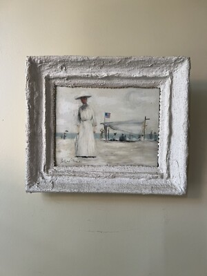 Richard E Howard Oil on Canvas American Artist ''Mother And the Lean to''