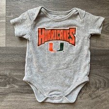 Miami Hurricanes Infant Bodysuit Baby Romper 3-6M One Piece