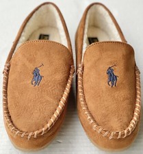 Men s Slippers Polo Ralph Lauren Dezi IV Tan Size 9 Brand New