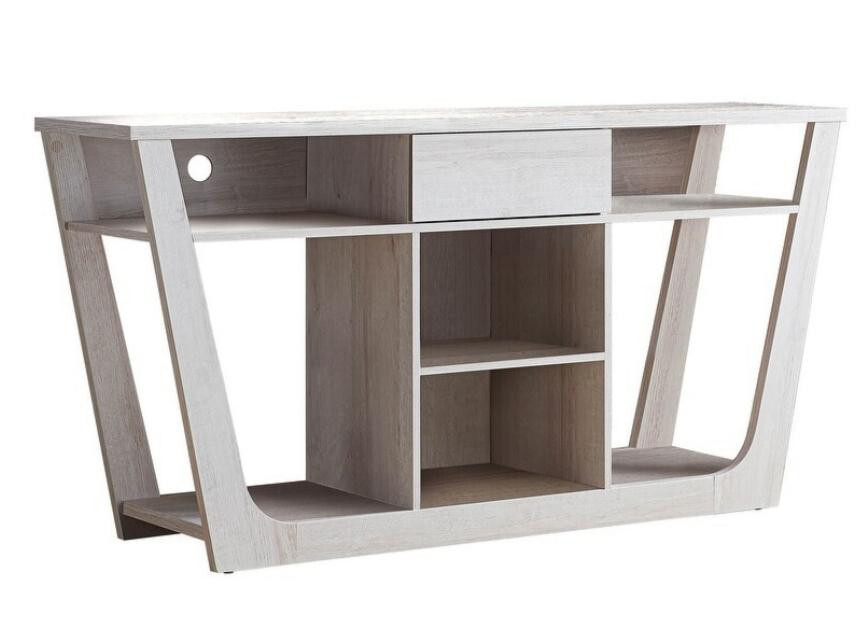 Furniture of America Frankl Modern Wood 60-Inch TV Stand, White Oak