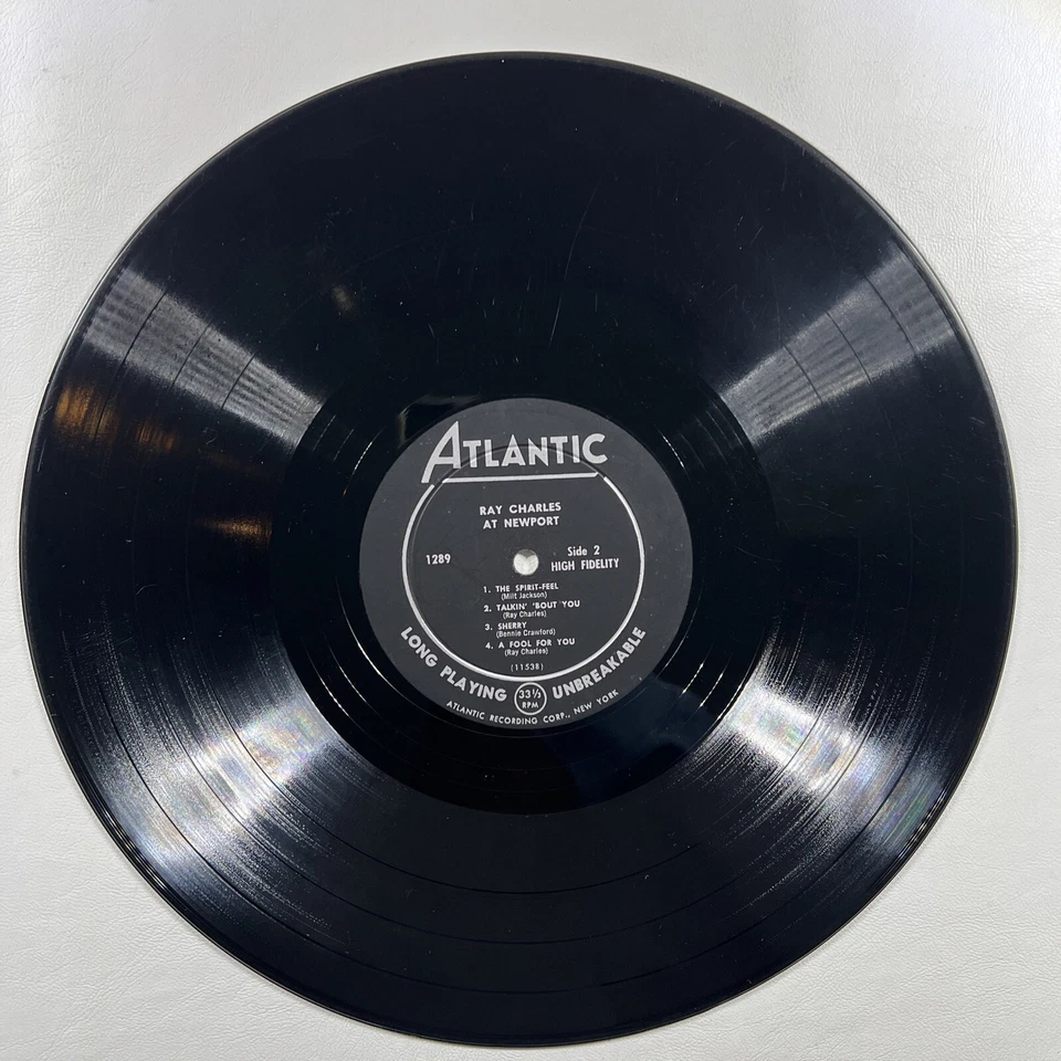 Ray Charles “Ray Charles At Newport” LP/Atlantic 1289 (VG) 1958 Mono Black Label - Image 4 of 4
