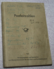 Postleitzahlen 1961 Herausgegeben vom Bundesministerium Post und Fernmeld (2974)