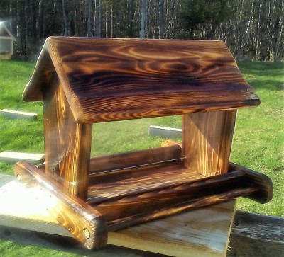 Beautiful large handmade cedar wood square post mount bird feeder,TBNUP #1B