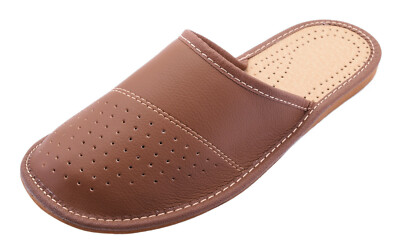 Rimo Herren Leder Hausschuhe Mit Rutschfester Sohle - Handgefertigte Pantoffeln Größe 41-47