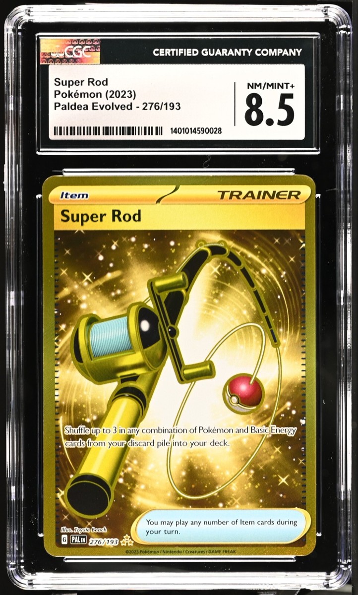 Super Rod 276/193 Paldea Evolved Gold Hyper Rare Holo Pokemon Card NM CGC  8.5