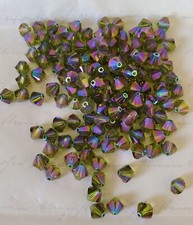 Swarovski 5328 6mm bicone beads, Olivine Shimmer 2X 12pcs 