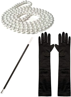 long black gloves and cigarette holder 1920s Accessories Set Pearl Bracelet Holde  FashionLoveHunter giving you 1920s sophistication that you can then choose to strut with or without the sass Hemoton 4pcs Women's Vintage Headbands