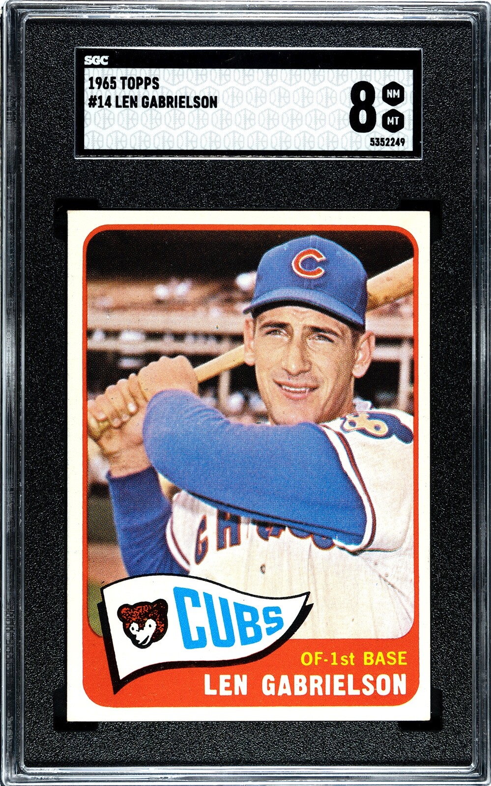 1965 TOPPS #14 SGC 8 NM-MT LEN GABRIELSON CHICAGO CUBS LOW POP FOR SGC 8
