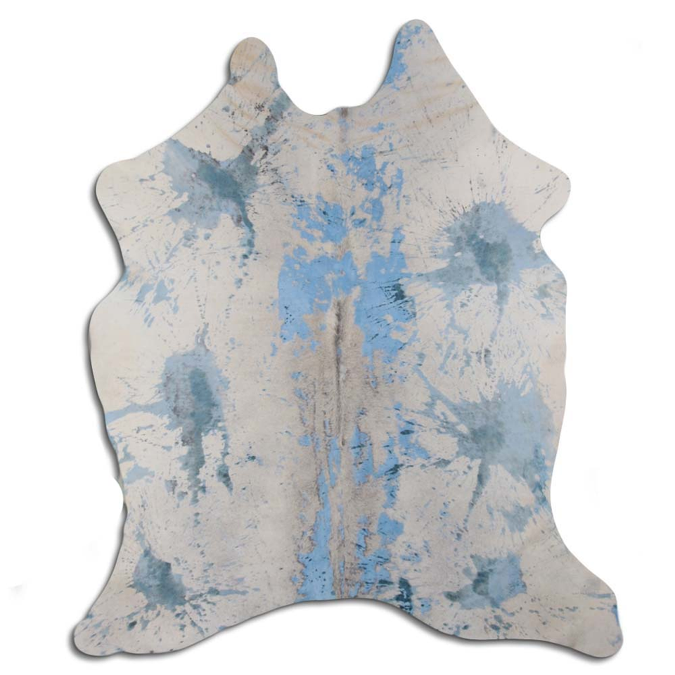 Distressed Acqua Blue Acid Washed Cowhide Area Rug eBay