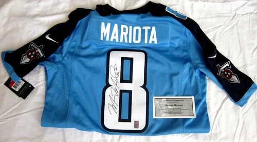 Marcus Mariota 2015 Large Nike Navy Blue Rookie Autograph Authentic Jersey COA - Picture 1 of 7
