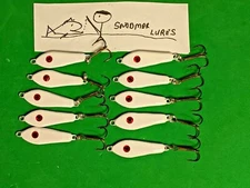 10 - 1/2 oz Fishing Casting Jigging Slab Lead Spoons Lures white