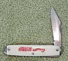 Vtg Rare 5¢ Drink Coca Cola in Bottles White Pocket Knife 5 Cents Collector Coke