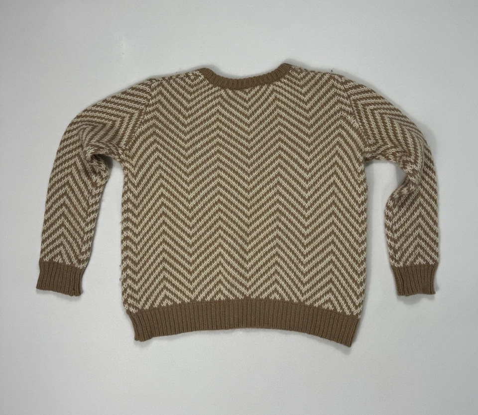 Suéter feminino Anthropologie Ganni fio dental listra espinha de peixe lã M angorá - Imagem 2 de 4
