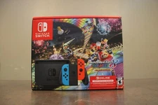 Nintendo Switch with Blue and Red Joy-Con Controllers and Mario Kart 8 Bundle 