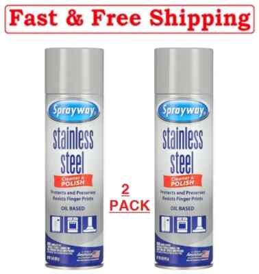 #ad 2 Pack Sprayway SW841 Oil based Stainless Steel Cleaner and Polish 15 Oz. $14.28