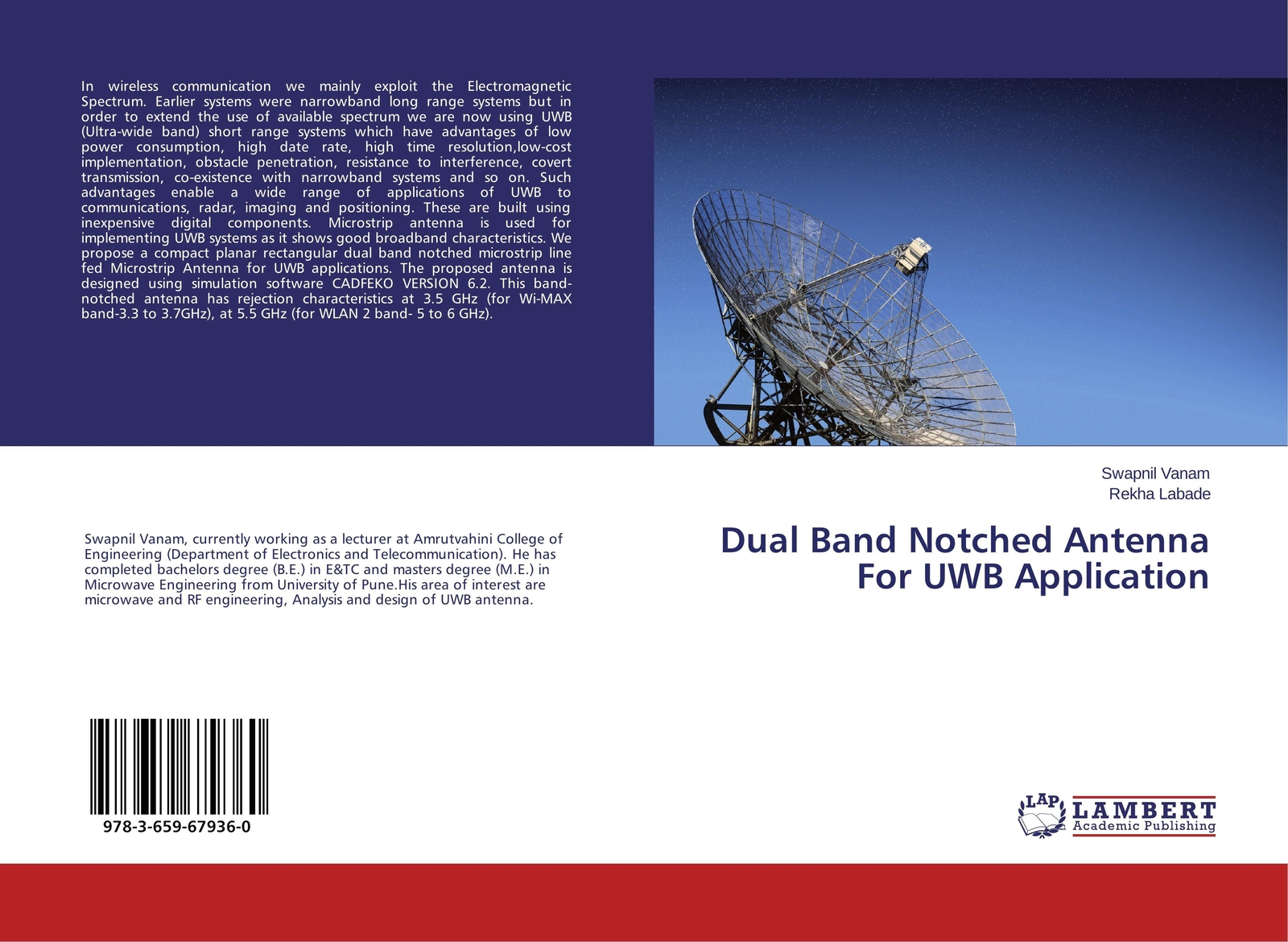 Thumbnail - Swapnil Vanam (u. A.) | Dual Band Notched Antenna For Uwb Application
