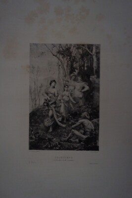 Gabriel FERRIER (1847-1914) GRAVUR 19. JAHRHUNDERT ALLEGORIE FRÜHLING ORIENTA...
