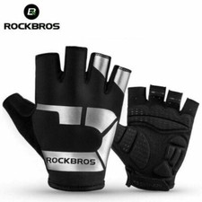 ROCKBROS Guanti Mezze Dita Bici Ciclismo SBR Antiurto, MTB Bici Strada Equitazione