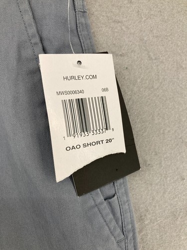Hurley Mens OAO Shorts 38 Gray NWT Stretch - Picture 3 of 13