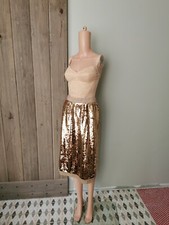 DOLCE AND GABBANA SILK SEQUIN SKIRT SZ IT42