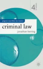 Criminal Law (Palgrave Law Masters) By Jonathan Herring