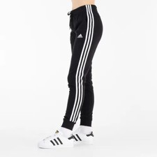 Adidas Active Jogger Ladies Essentials 3 Stripe Pant Sweatpants Black White