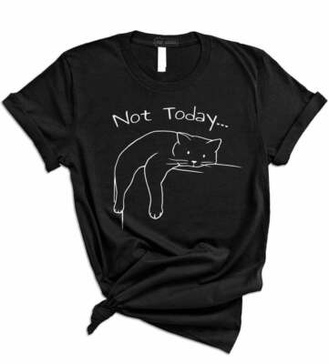 Nope Not Today Cute Lazy Cat Graphic T-Shirt Trendy Cat Mom Shirt