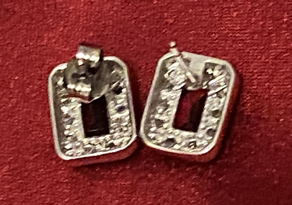 Vintage 925 Sterling Silver Rectangular Garnet Di… - image 8