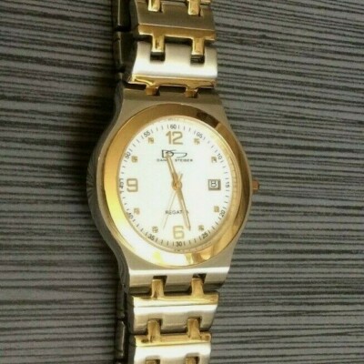 Daniel Steiger Regatta Men's Watch Round White Date Dial on Two-tone Linked Band