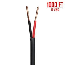 1000FT 16 Gauge Speaker Wire Cable Audio 2 Conductor Pure Copper Plenum In-Wall