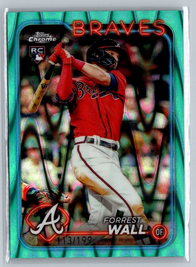 2024 Topps Chrome Forrest Wall Aqua Raywave Refractor /199 RC #176