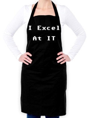 I Excel at IT Unisex Schürze - Geek - Nerd - Computer - Technik - Lustig - Wortspiel