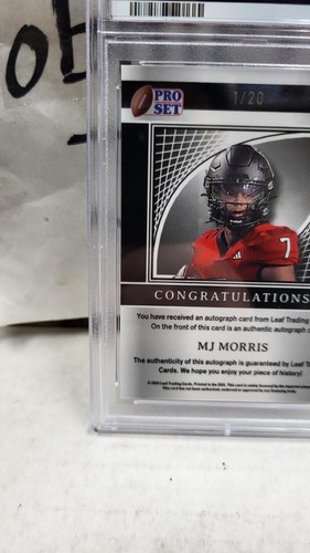 2024 MJ MORRIS PRO SET METAL BLUE SILVER AUTOGRAPH #ED/20 PSA 9 MINT #PAMJM - Picture 8 of 10