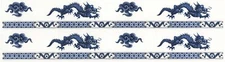 Blue Willow Dragon Border 2 pcs 11.5 X 1.5" Overglaze Waterslide Ceramic Decals