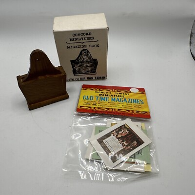 Vintage Concord MINIATURE Dollhouse WOOD Magazine Rack Box Lot Merrimack