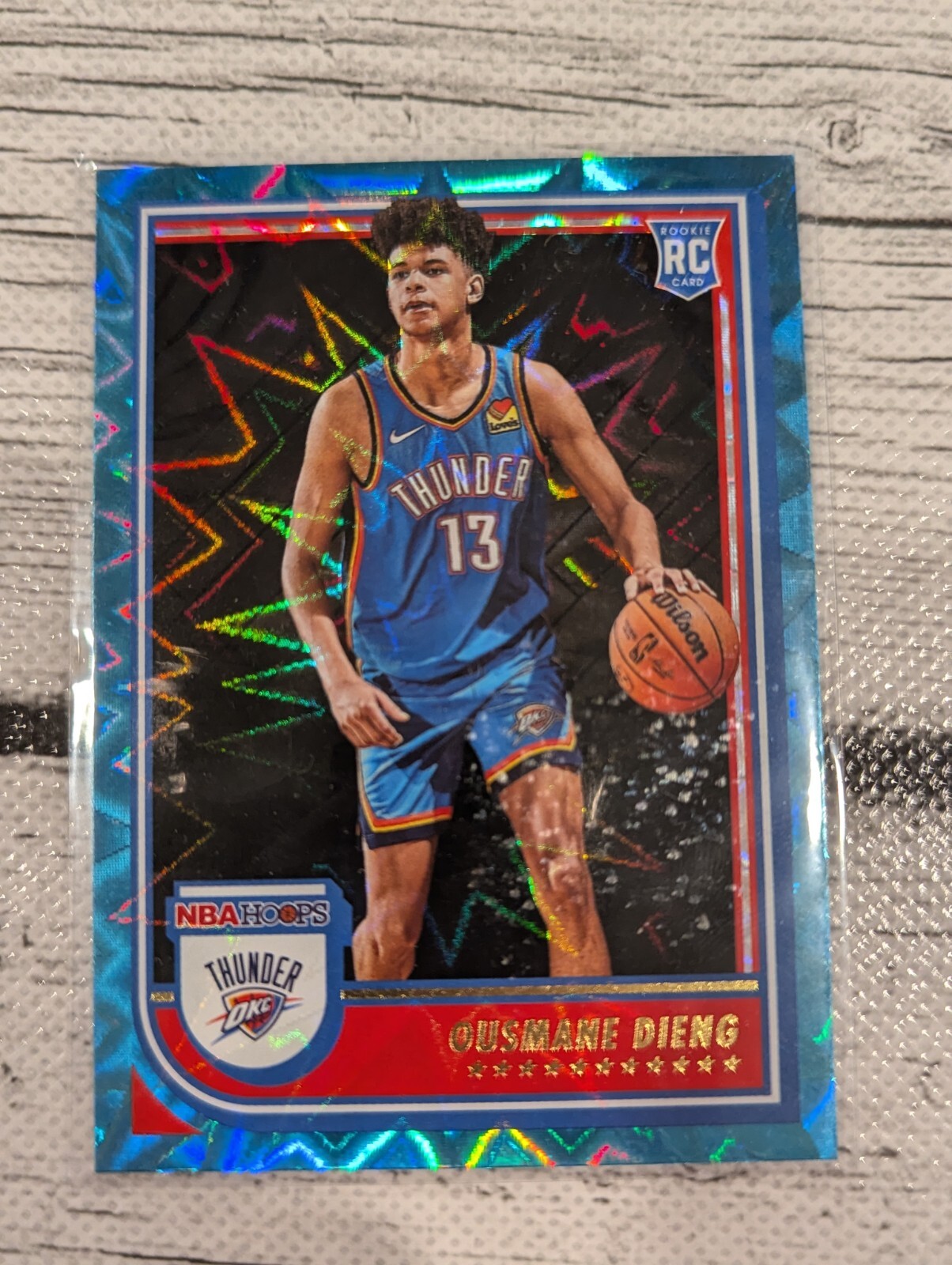 OUSMANE DIENG 2022-23 Panini NBA Hoops Teal Explosion HOLO ROOKIE Thunder RC 241