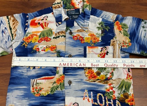 Vintage Polo Ralph Lauren Hawaiian Aloha Button Down Camp Shirt Boys Size 4 - Picture 6 of 11