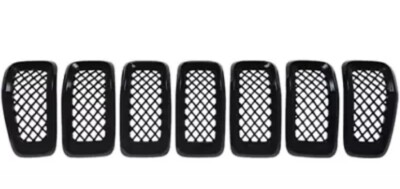FITS 2014-2018 Jeep Cherokee GLOSS BLACK GRILLE INSERT # ABS6473B ***Missing 1**