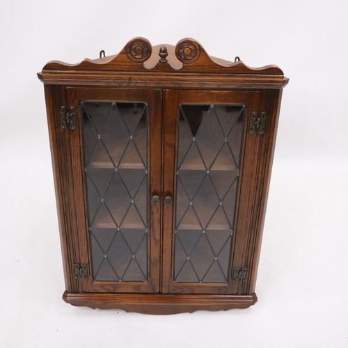 Old Charm Oak Hanging Corner Display Cabinet in Tudor Brown #19 FREE UK Delivery - Picture 2 of 17